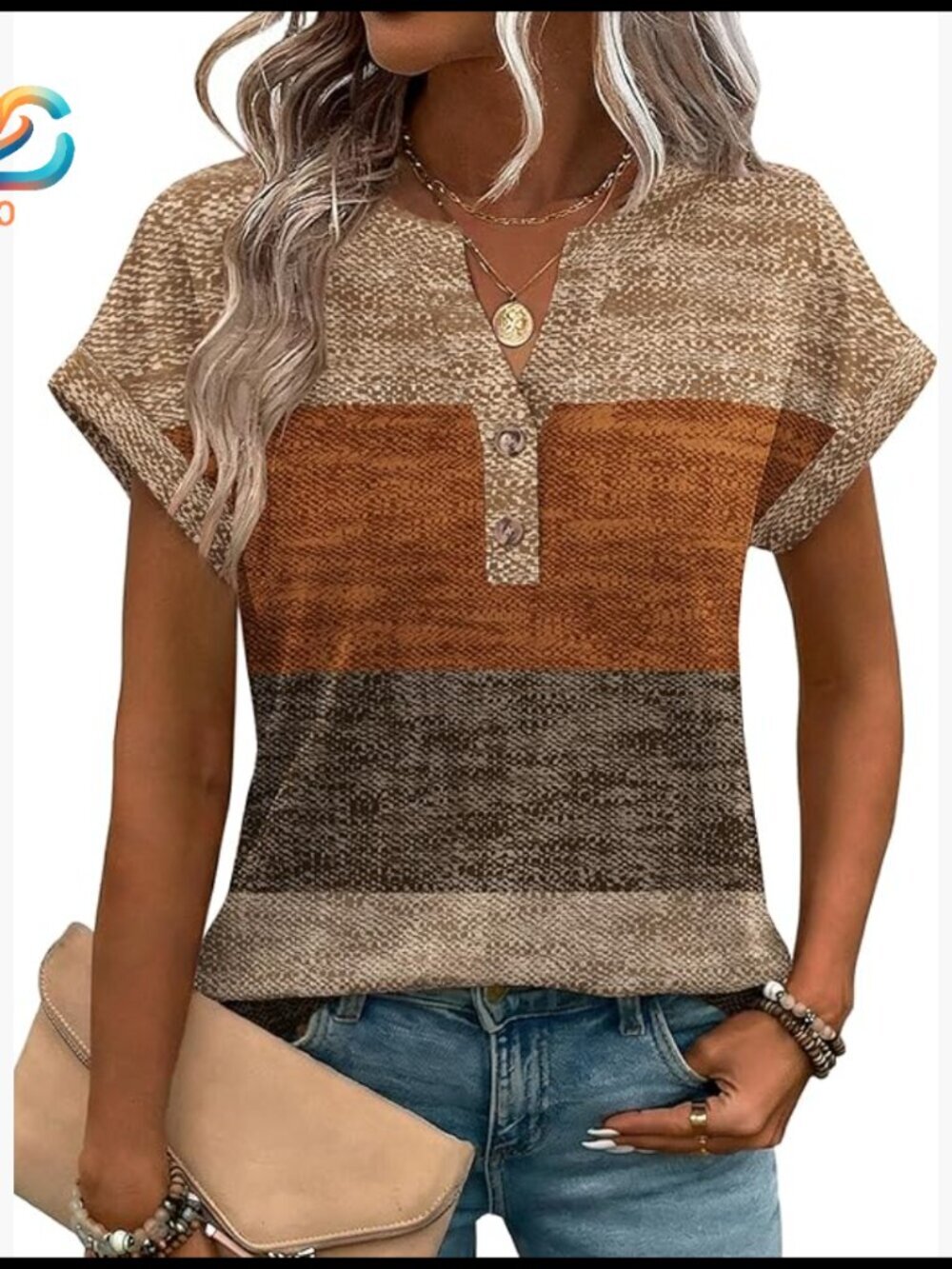 Short Sleeve V-Neck Blouse, Stretch Polyester, Work Casual Summer Top